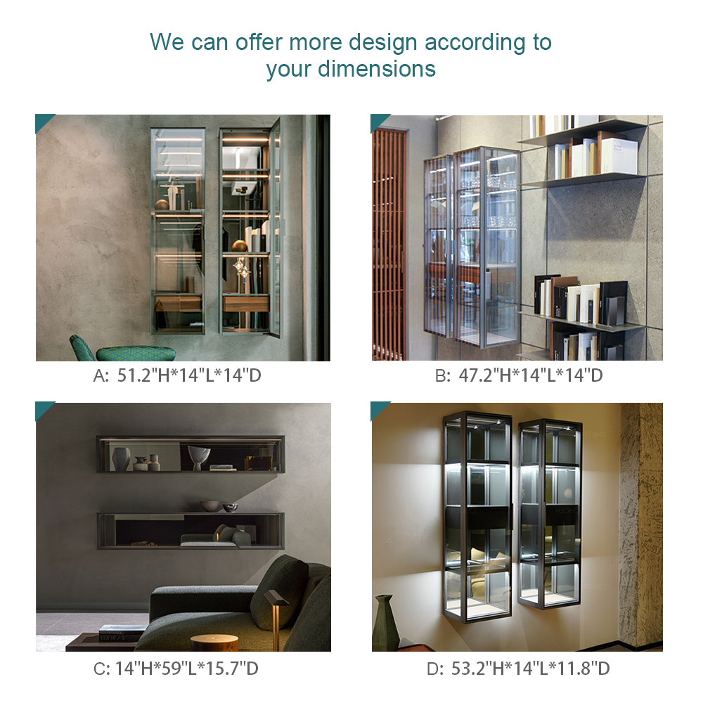 Aluminum Frame Wall Mount Glass Cabinet